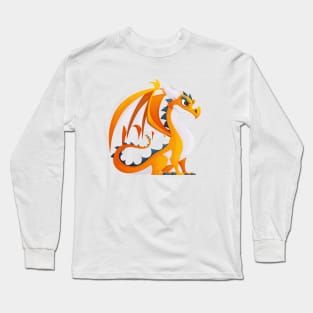 Majestic Yellow Dragon with Enormous Wings Long Sleeve T-Shirt